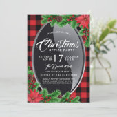 バッファロープレイドウィズポイントセチアパーティの招待状 招待状 (スタンド正面)