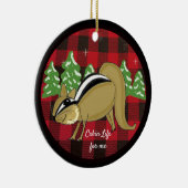 バッファロープレイドウッドランドキャビンライフセラミックオーナメント セラミックオーナメント (右)