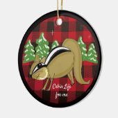 バッファロープレイドウッドランドキャビンライフセラミックオーナメント セラミックオーナメント (左)