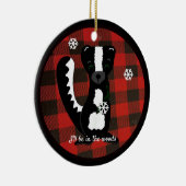 バッファロープレイドウッドランドスカンクセラミックオーナメント セラミックオーナメント (右)