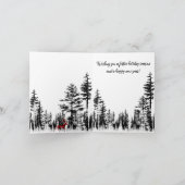 バッファロープレイドウッドランドフォレストスタッグメリークリスマス シーズンカード (内部)