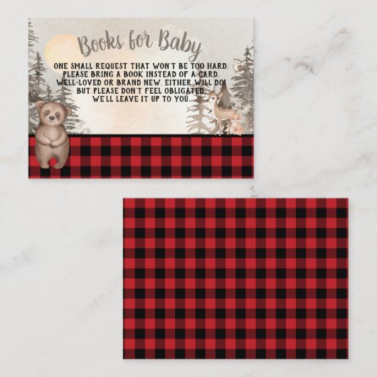 バッファロープレイドウッドランドブックスベビー エンクロージャーカード (正面/裏面)