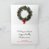 バッファロープレイドエルククリスマスリースカスタム シーズンカード (内部)