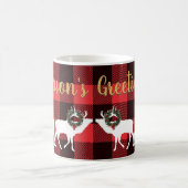 バッファロープレイドエルクシルエットリース コーヒーマグカップ (中央)