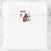 バッファロープレイドオーストラリア羊飼い子犬クリスマス スクエアシール (バッグ)