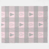 バッファロープレイドオーナメントクリスマスツリー フリースブランケット (正面(横))