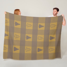 バッファロープレイドオーナメントクリスマスツリー フリースブランケット