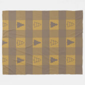 バッファロープレイドオーナメントクリスマスツリー フリースブランケット (正面(横))