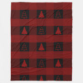 バッファロープレイドオーナメントクリスマスツリー フリースブランケット (正面)