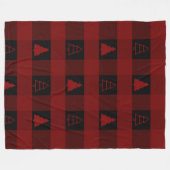 バッファロープレイドオーナメントクリスマスツリー フリースブランケット (正面(横))