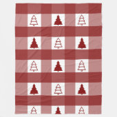 バッファロープレイドオーナメントクリスマスツリー フリースブランケット (正面)