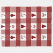 バッファロープレイドオーナメントクリスマスツリー フリースブランケット (正面(横))