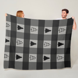 バッファロープレイドオーナメントクリスマスツリー フリースブランケット