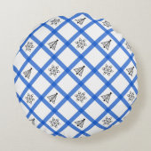 バッファロープレイドオーナメントクリスマスツリー ラウンドクッション (裏面)