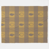 バッファロープレイドオーナメントクリスマス球根 フリースブランケット (正面(横))