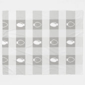 バッファロープレイドオーナメントクリスマス球根 フリースブランケット (正面(横))