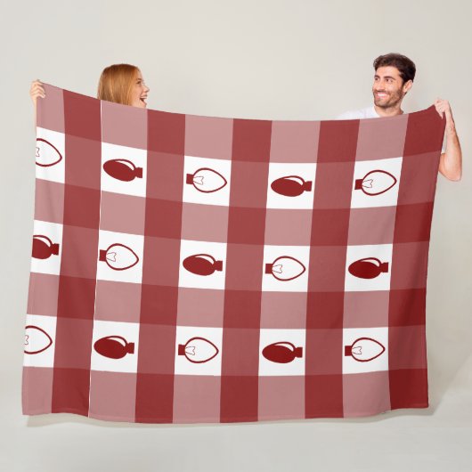 バッファロープレイドオーナメントクリスマス球根 フリースブランケット (インサイチュ)