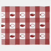 バッファロープレイドオーナメントクリスマス球根 フリースブランケット (正面(横))