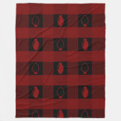 バッファロープレイドオーナメントクリスマス球根 フリースブランケット (正面)