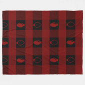 バッファロープレイドオーナメントクリスマス球根 フリースブランケット (正面(横))