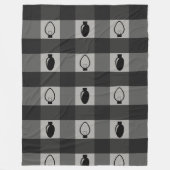 バッファロープレイドオーナメントクリスマス球根 フリースブランケット (正面)