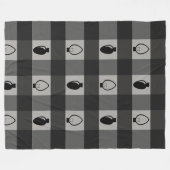 バッファロープレイドオーナメントクリスマス球根 フリースブランケット (正面(横))