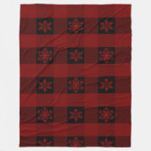 バッファロープレイドオーナメント雪片 フリースブランケット (正面)