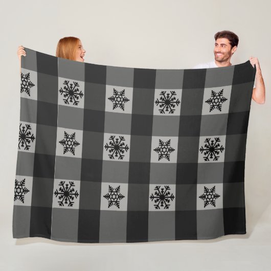バッファロープレイドオーナメント雪片 フリースブランケット (インサイチュ)