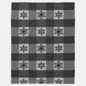 バッファロープレイドオーナメント雪片 フリースブランケット (正面)