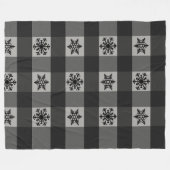 バッファロープレイドオーナメント雪片 フリースブランケット (正面(横))