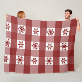 バッファロープレイドオーナメント雪片 フリースブランケット