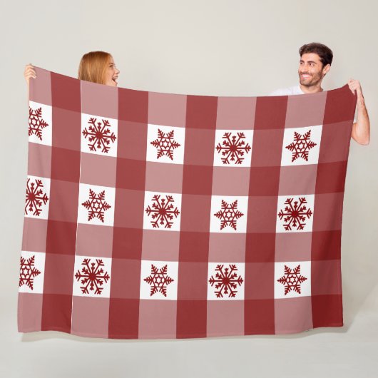 バッファロープレイドオーナメント雪片 フリースブランケット (インサイチュ)