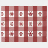 バッファロープレイドオーナメント雪片 フリースブランケット (正面(横))