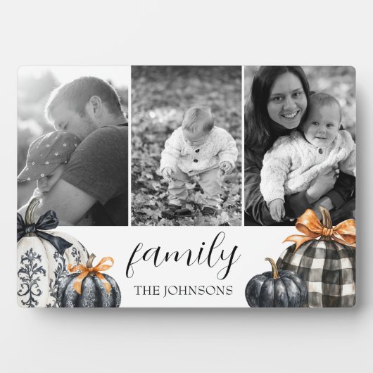バッファロープレイドカボチャ写真コラージュ フォトプラーク (正面)