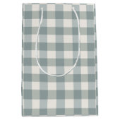 バッファロープレイドカントリーファームハウスグリーンホワイト ミディアムペーパーバッグ (正面)