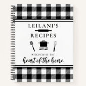 バッファロープレイドキッチンisハートホームホワイトレシピ ノートブック (正面)