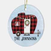 バッファロープレイドキャンパークリスマスオーナメント セラミックオーナメント (左)