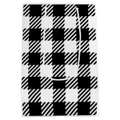 バッファロープレイドクラシックスタイル白黒 ミディアムペーパーバッグ (裏面)