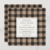 バッファロープレイドクラフトブライダルシャワー 招待状 (正面/裏面)