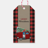バッファロープレイドクリスマスキャンパートレーラー ギフトタグ (正面)