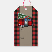 バッファロープレイドクリスマスキャンパートレーラー ギフトタグ (裏面)