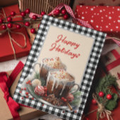 バッファロープレイドクリスマスコアホリデーカード シーズンカード