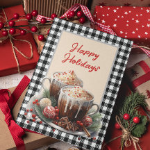 バッファロープレイドクリスマスコアホリデーカード