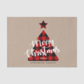 バッファロープレイドクリスマスツリーホリデーラッピング 薄葉紙 (正面)