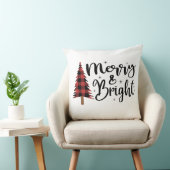 バッファロープレイドクリスマスツリーメリーと明るい クッション (椅子)