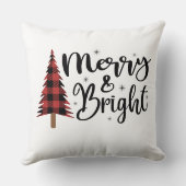 バッファロープレイドクリスマスツリーメリーと明るい クッション (裏面)