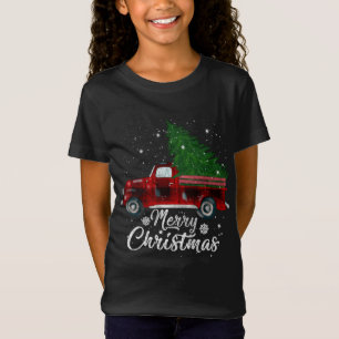 バッファロープレイドクリスマスツリーレッドトラックヴィンテージコス Tシャツ