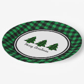 バッファロープレイドクリスマスツリ縁どーズ& ペーパープレート (アングル)