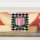 バッファロープレイドクリスマスプレゼント |ピンクの休日 ラベル (貼付)