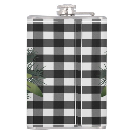 バッファロープレイドクリスマスプレゼント |ピンク フラスク (裏面)